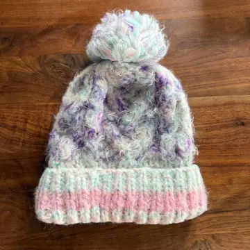 WEGO 파스텔 컬러 폼폼 포함 니트 모자 니트 캡 유니콘 컬러