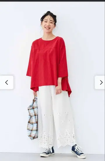 리브인컴포트 [ 새상품 ] 레이스 가우초 팬츠 ( 화이트 ) L L