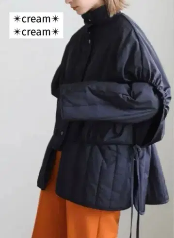 레이어드 스타일 오버 사이즈 숏 다운 레이어드 퀼팅 자켓