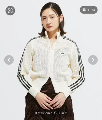 adidas 화이트 메쉬 저지 L