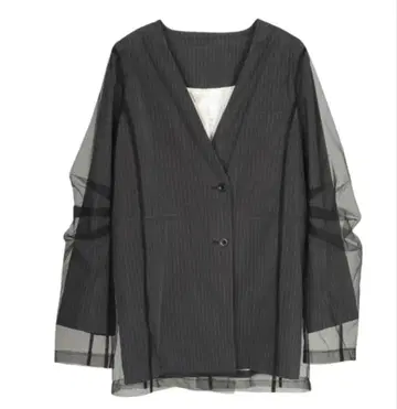 ANDRESD stripe layered tulle jacket