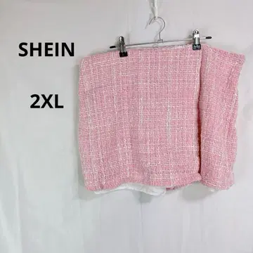 SHEIN 쉬인 트위드 큐롯 [ 2XL ] 핑크 페미닌 빅