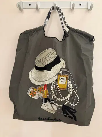패셔너블 에코백 그레이 자수