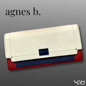 [ 희귀 레어 ] agnes b. 에네스베 트리콜로르 컬러 장지갑