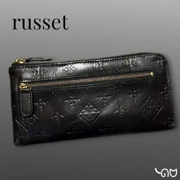 russet 러셋 모노그램 가죽 L자형 지퍼 장지갑