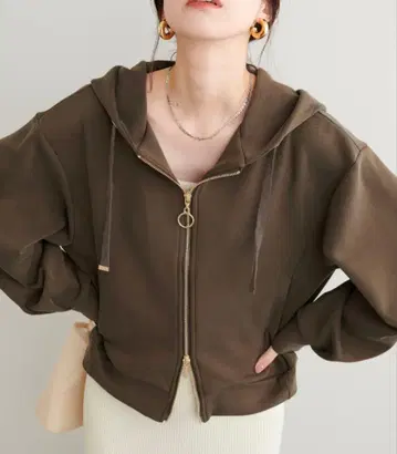 내추럴 쿠튀르 더블 지퍼 후드티