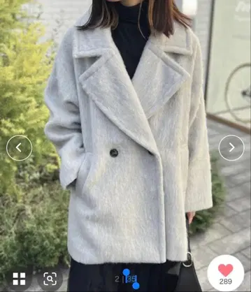 naul 나울 샤기 미들 코트 인플루언서 네니 아이보리