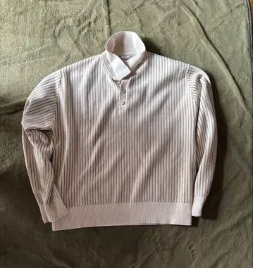 ZARA 화이트 스트라이프 니트 스웨터 L