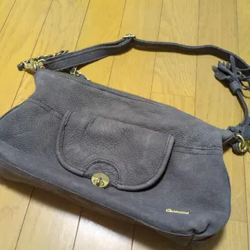 그레이 가죽 숄더백