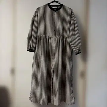 스트라이프 긴팔 셔츠 원피스