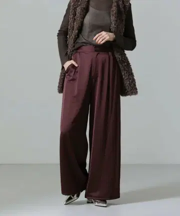 NANOuniverse/2way 새틴 와이드 팬츠