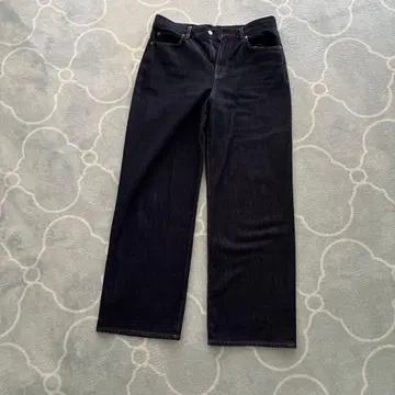 UNIQLO 다크 블루 데님 와이드 팬츠