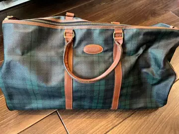 WORLD POLO 체크 무늬 보스턴 백