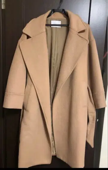 CIAOPANIC 베이지 롱 코트 허리 벨트 포함