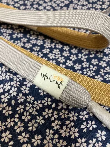 허리띠 순수 실크 평조 그레이 금 포멀 정가 8,600엔
