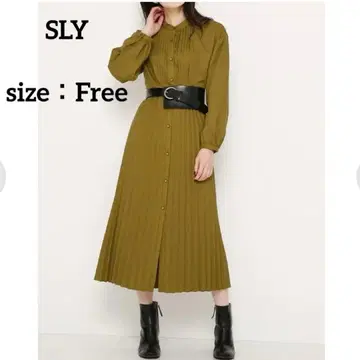 [ SLY ] 플리츠 롱 스탠드 원피스