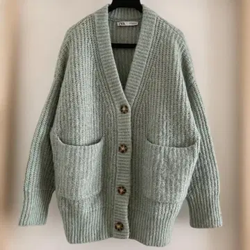ZARA 가디건 그린