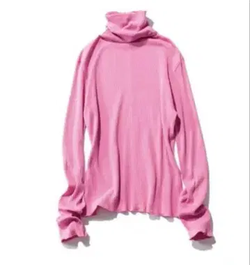 THE SHINZONE 핑크 리브 하이넥 터틀 긴팔