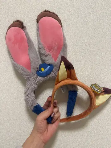 상하이 디즈니랜드 주토피아 닉 & 주디 머리띠 2세트