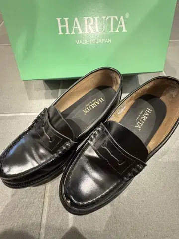 HARUTA 가죽 신발 블랙 로퍼