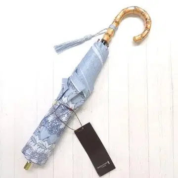 매킨토시 런던 우천 겸용 우산 접이식 우산 대나무 꽃무늬 블루