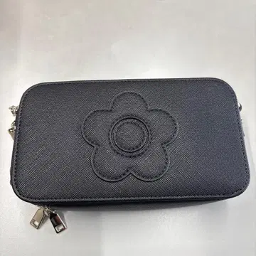 블랙 꽃 모티브 숄더백