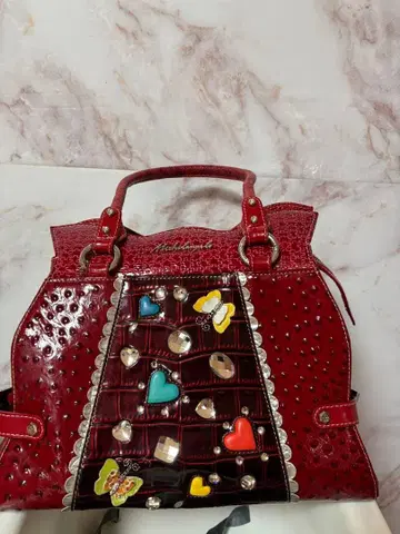 레어! 미켈란젤로 장식 포함 빨간색 핸드백