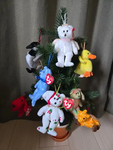 크리스마스 오너먼트 TY 징글 비니 베이비 봉제 인형 8개 세트