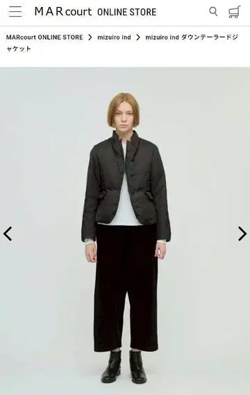 [ 새상품급 ] 미즈이로 인드 다운 테일러드 자켓 네이비