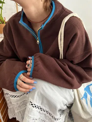 b.c stock 베이세이 스톡 플리스 하프 지퍼 브라운 free