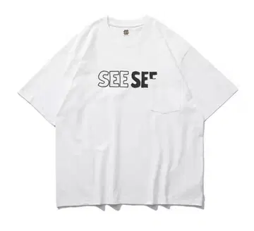 SEESEE BIG POCKET T 화이트 티셔츠 오버 사이즈 L