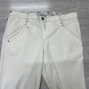 화이트 스트레이트 레그 팬츠 골프용