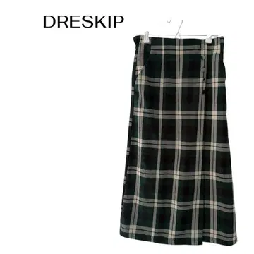 DRESKIP 롱 타이트 스커트 슬릿 체크 데이트 빅 L