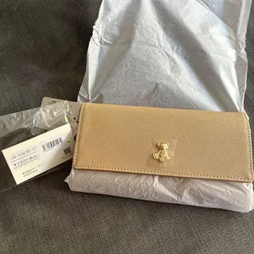 곰 참 포함 베이지 장지갑