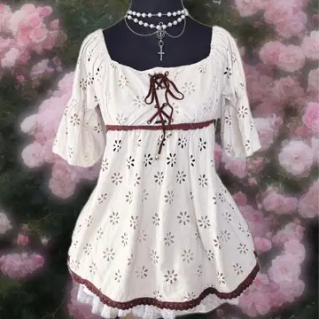 00s y2k LIZ LISA 튜닉 미니 원피스 레이스업 모리걸