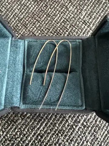 10K PG 심플 후크 얇은 귀걸이 블라스트 가공