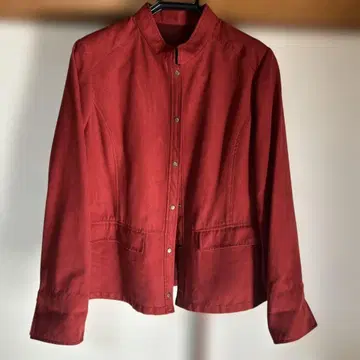 빨간색 노카라 자켓