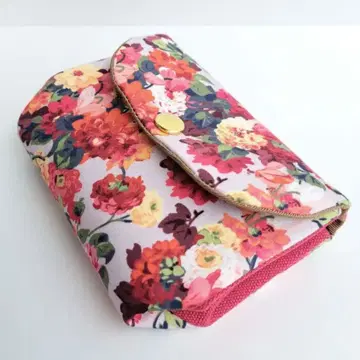 차츠워스 가든 핑크 빨간색 계열 리버티 프린트 타나론 미니 지갑