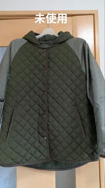 미사용 [ ESPRIT D'OR ] 퀼팅 자켓 후드 탈부착 가능
