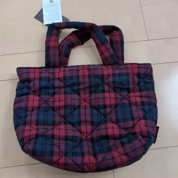 체크 무늬 퀼팅 백