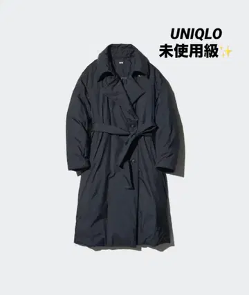 유니클로 레어 완판 다운 벨티드 롱 코트 블랙 S