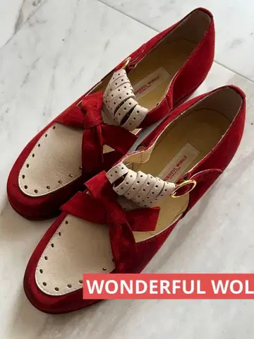 원더풀 월드 스웨이드 리본 신발 M 23cm 상당