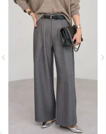 벨트 포함 프론트 턱 팬츠 봉쥬르 사간 그레이