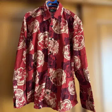 Pagong 빨간색과 화이트 긴팔 셔츠 L