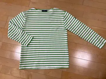 세인트 제임스 T4 화이트/그린 스트라이프 긴팔 셔츠 M