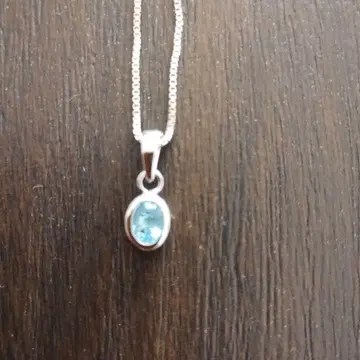 아쿠아 마린 실버 925 펜던트 목걸이 이탈리아제