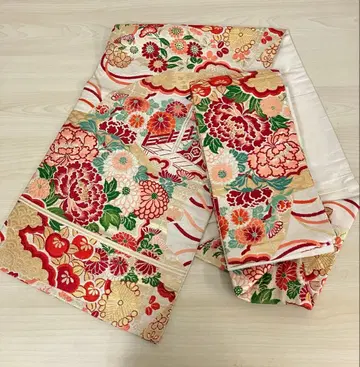 나고야 재단 금채 모란 국 황실 수레 무늬 후리소데 축하 화려함