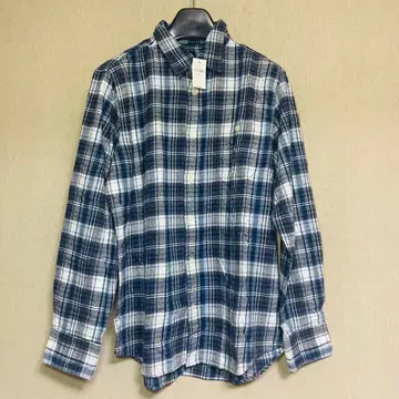 새상품 GAP 갭 체크 무늬 셔츠 긴팔 블루 M 사이즈