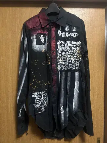 h.naoto 아트 프린트 오버사이즈 셔츠