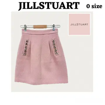 JILLSTUART 핑크 울 비쥬 타이 스커트